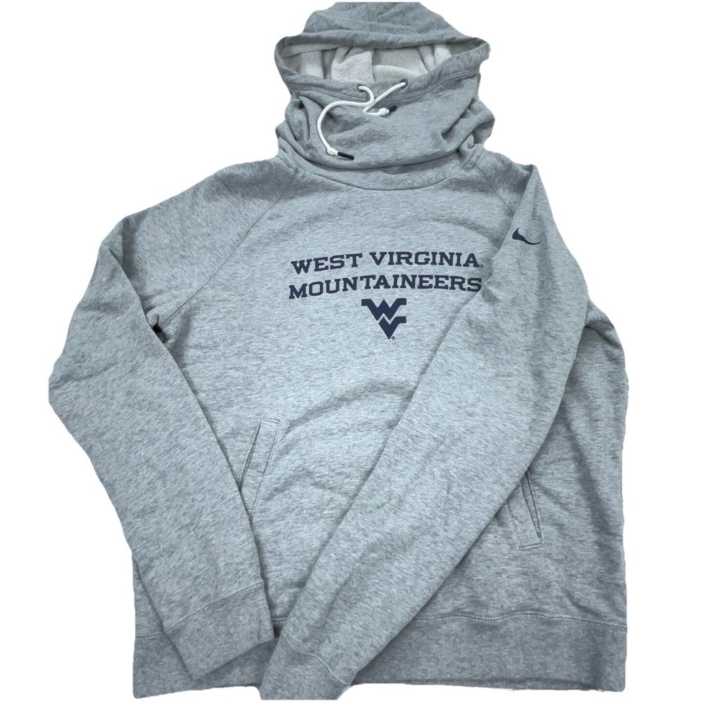 West Virginia Mountaineers Hoodie Women Large Nike Sweatshirt Funnel Neck WVU